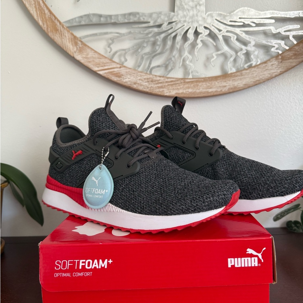 Puma Charcoal and Crimson Athletic Shoes